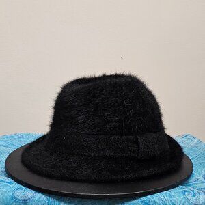 Black Faux Fur Betsey Johnson Hat